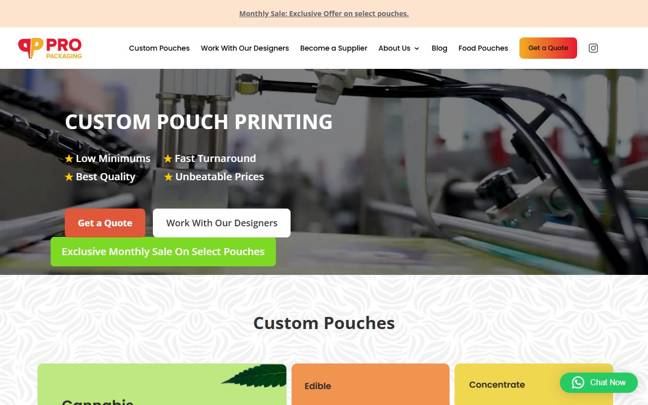 Screenshot of Pro Packaging