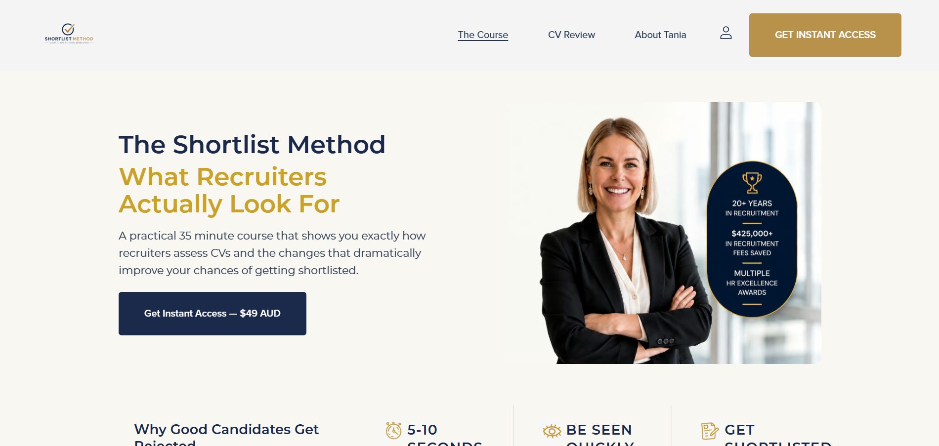 Screenshot of The Shortlist Method